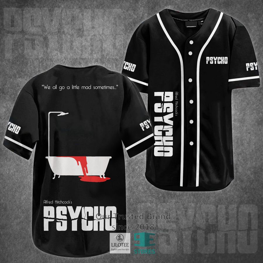 Psycho Horror Movie Baseball Jersey baseball jersey product view 1
