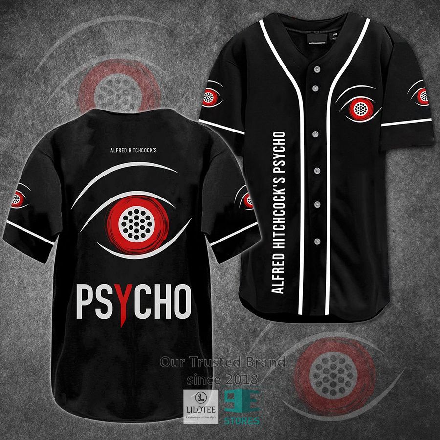 Psycho Horror Movie Black Baseball Jersey baseball jersey product view 1