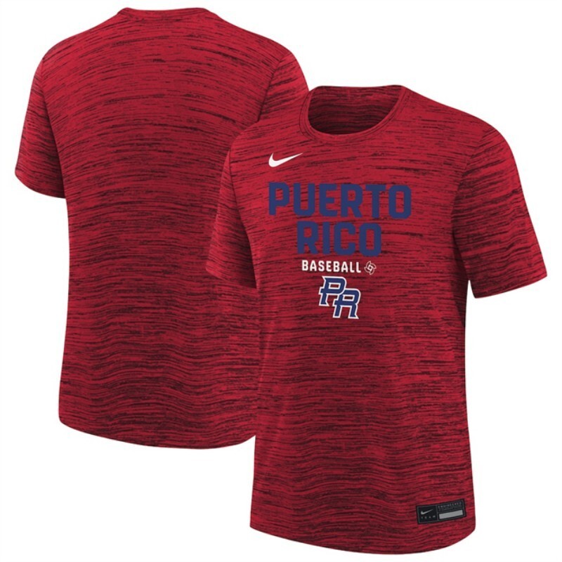 puerto rico baseball red 2026 world baseball classic velocity dri-fit t-shirt_[1] Football Jersey football jersey product view 1