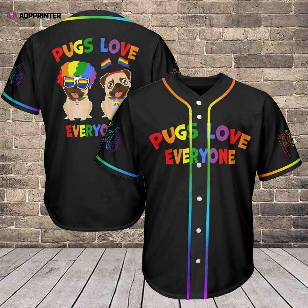 Pugs Love Baseball LGBT Jersey 400: Trendy Baseball Tee for LGBTQ+ Pride! - Aopprinter baseball jersey product view 1