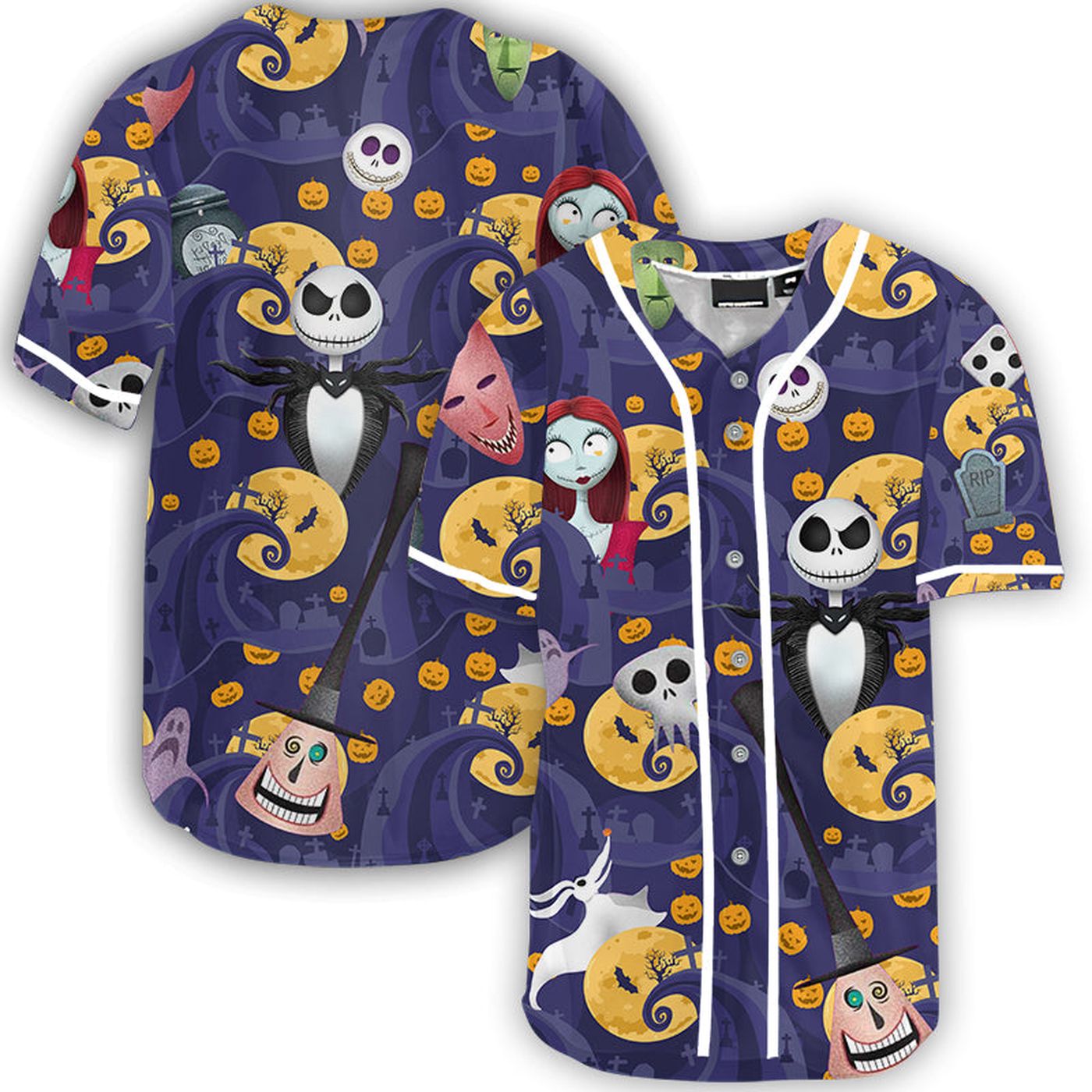 Pumpkin King The Nightmare Before Christmas Baseball Jersey - Gift for Men Women - Gift for Men Women - lylyprint.com baseball jersey product view 2