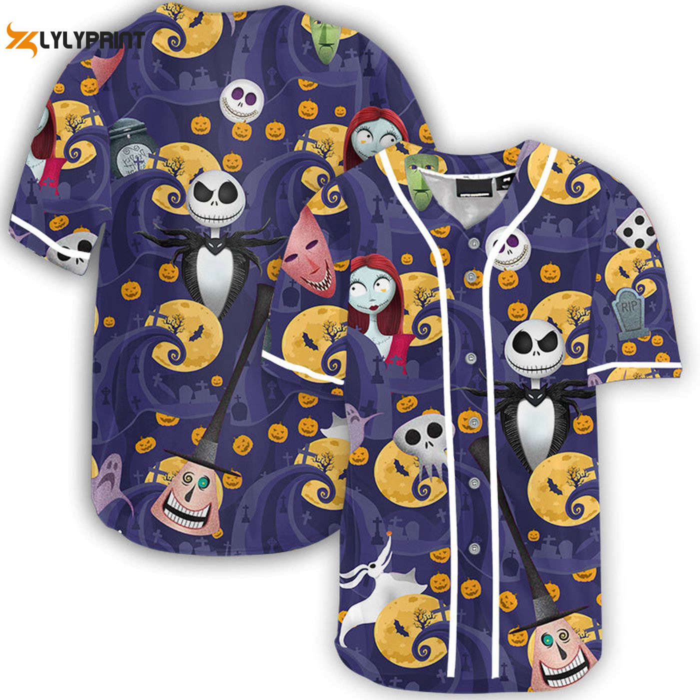 Pumpkin King The Nightmare Before Christmas Baseball Jersey - Gift for Men Women - Gift for Men Women - lylyprint.com baseball jersey product view 1