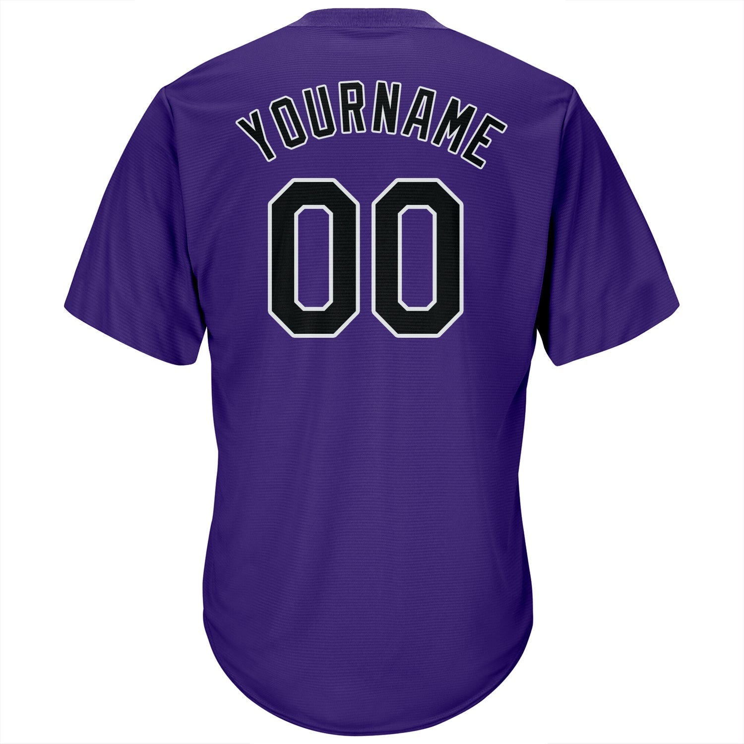 Custom Purple Black-Gray Authentic Throwback Rib-Knit Baseball Jersey Shirt baseball jersey product view 3