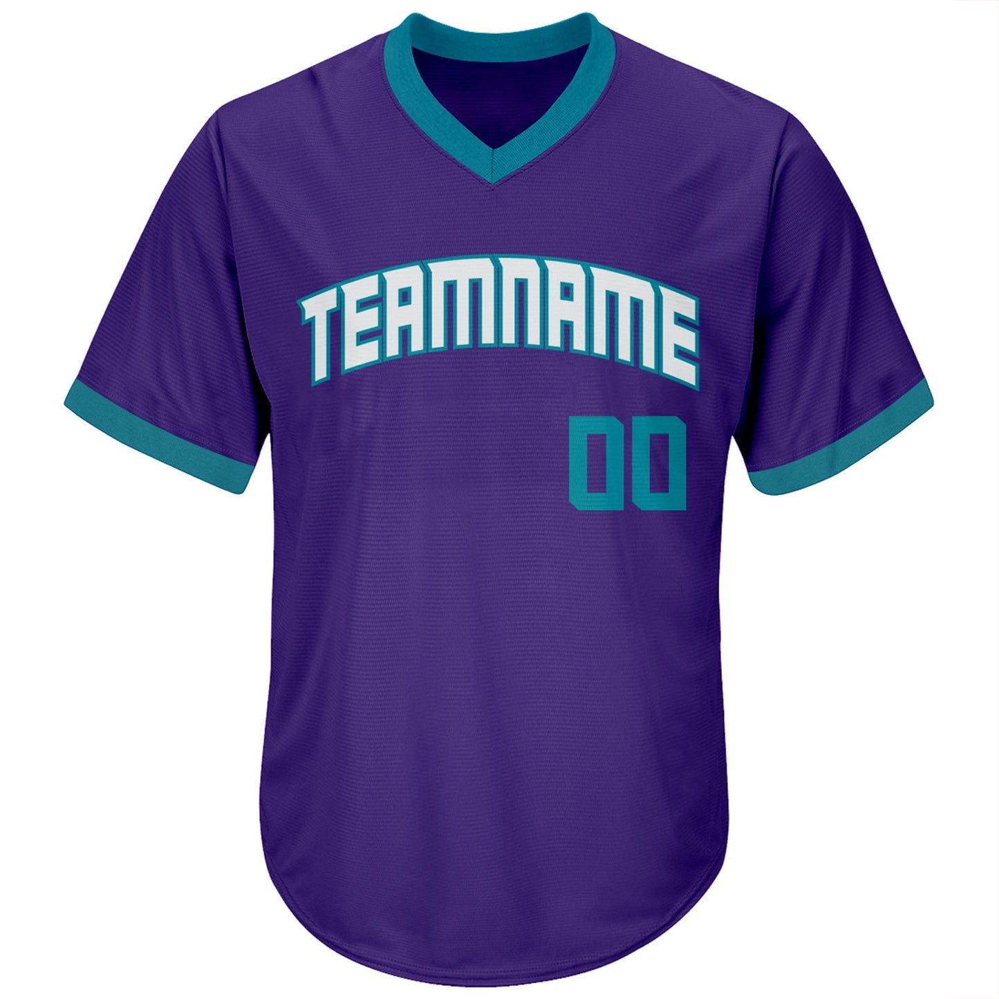 Custom Purple Teal-White Authentic Throwback Rib-Knit Baseball Jersey Shirt baseball jersey product view 2