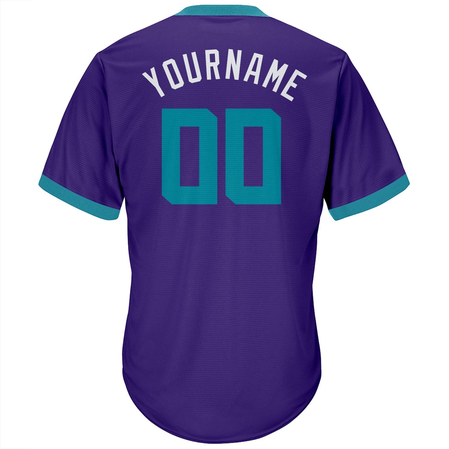 Custom Purple Teal-White Authentic Throwback Rib-Knit Baseball Jersey Shirt baseball jersey product view 3