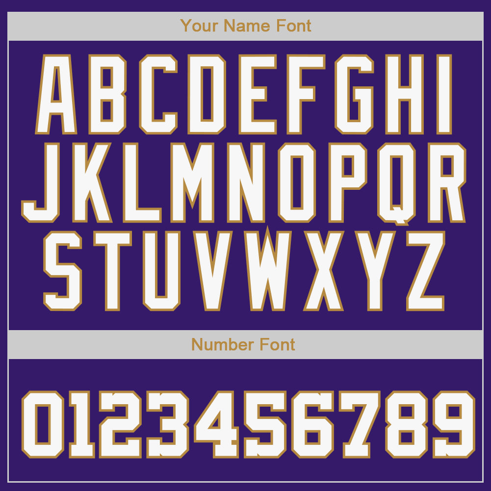 Custom Purple White-Old Gold Authentic Baseball Jersey baseball jersey product view 5