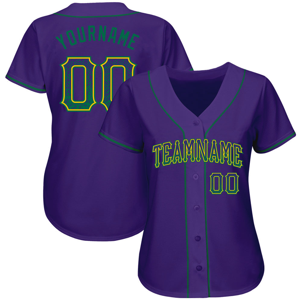 Custom Purple Kelly Green-Gold Authentic Drift Fashion Baseball Jersey baseball jersey product view 3