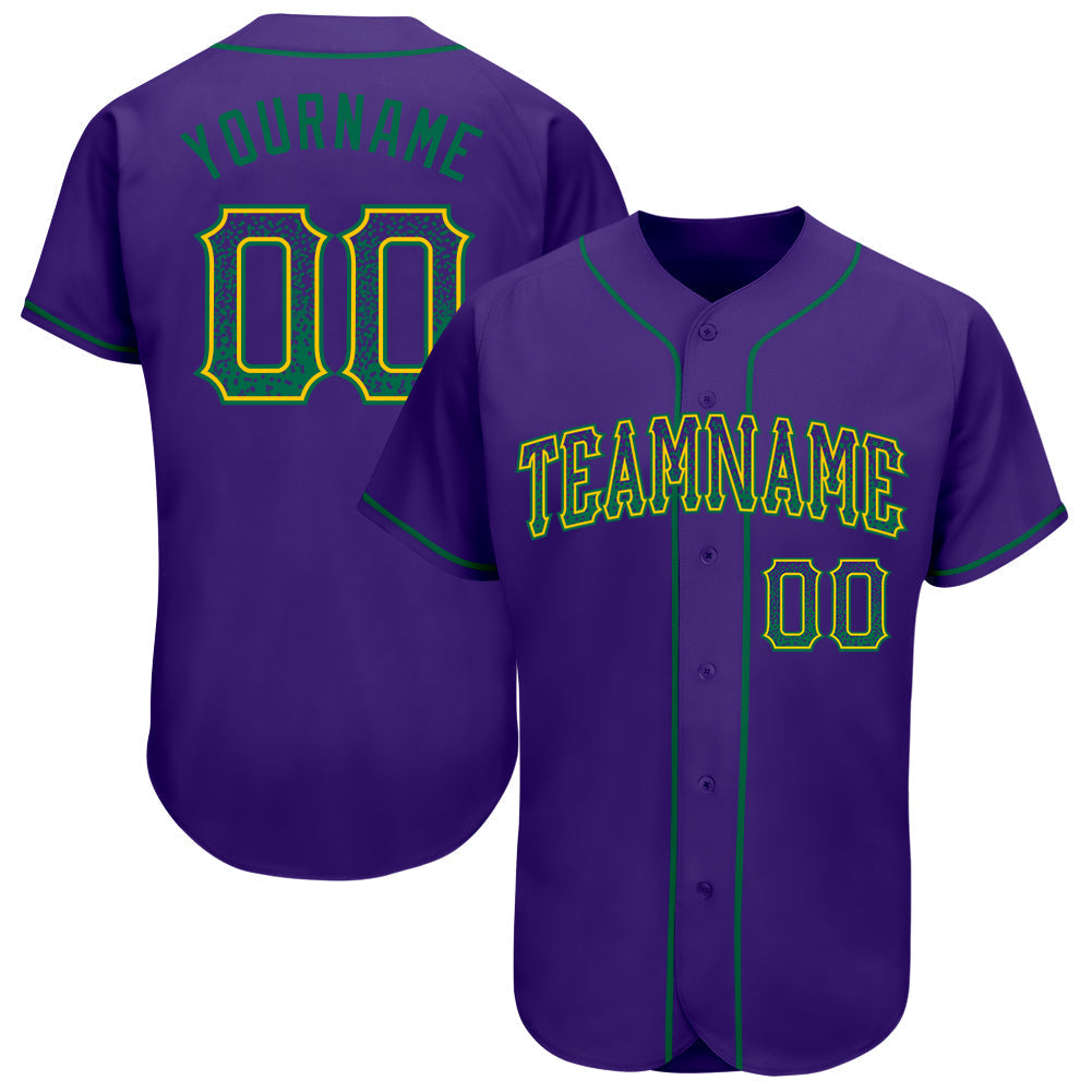 Custom Purple Kelly Green-Gold Authentic Drift Fashion Baseball Jersey baseball jersey product view 1
