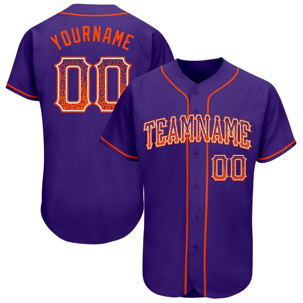 Custom Purple Orange-White Authentic Drift Fashion Baseball Jersey baseball jersey product view 1