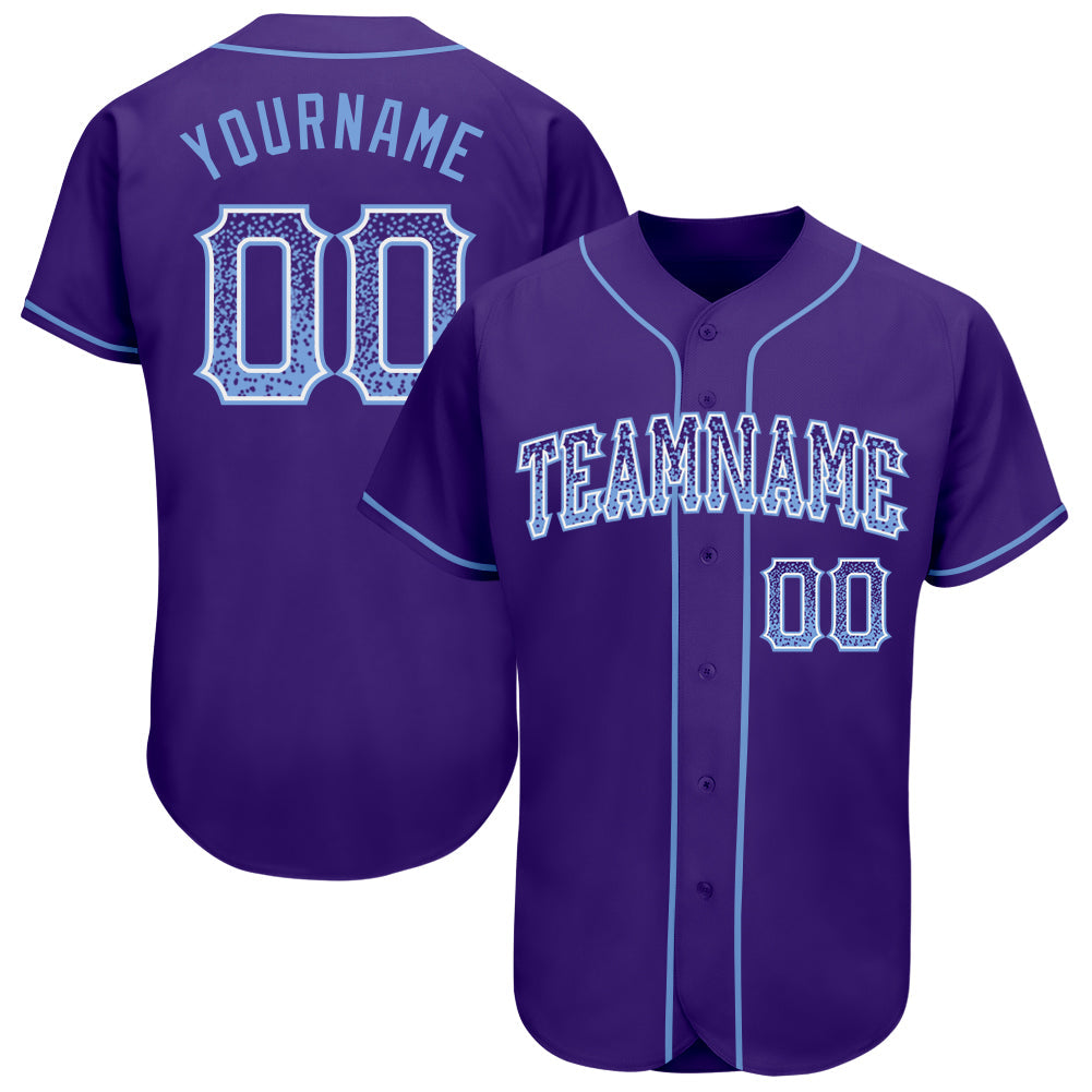 Custom Purple Light Blue-White Authentic Drift Fashion Baseball Jersey baseball jersey product view 1