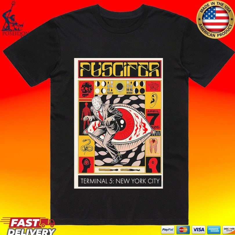 Puscifer Manhattan, Ny April 7 2026 Tour T-shirt Unisex T-shirt, Sweatshirt, Hoodie, Long Sleeve Tee - T-Shirt, Sweatshirt, Hoodie