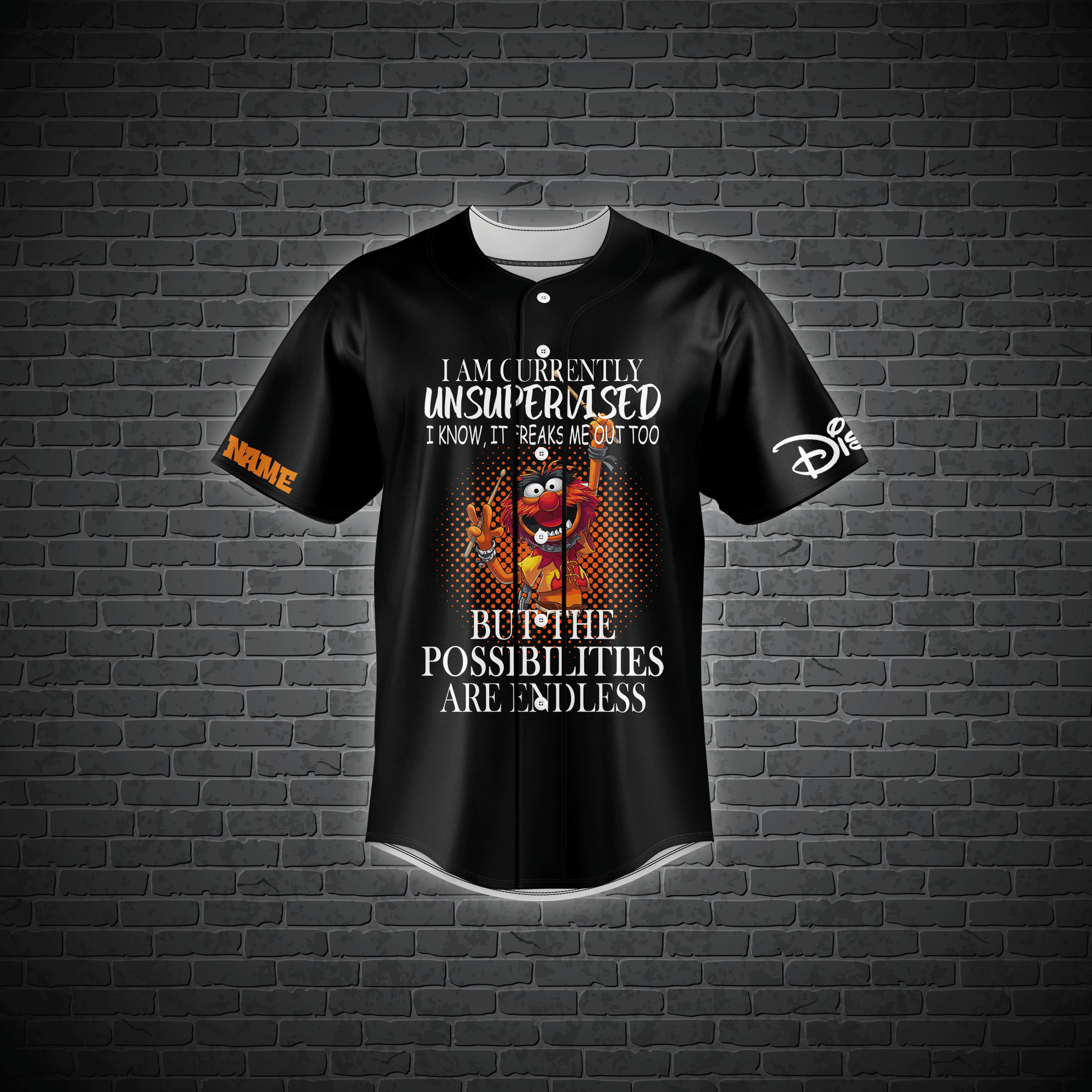 Custom Name The Muppets Mayhem Black Baseball Jersey Shirt baseball jersey product view 2
