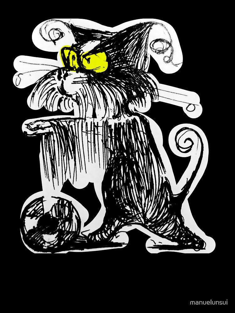 Black cat stretching to play soccer by manuelunsui - Adult & Kids T-Shirts, Sweatshirts & Hoodies apparel design preview 3