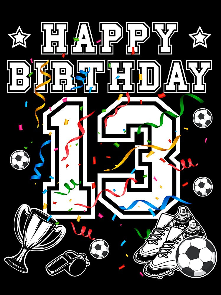 Soccer Birthday 13 Years Soccer jersey Soccer ball by Shirt-Designs sports jersey product view 3