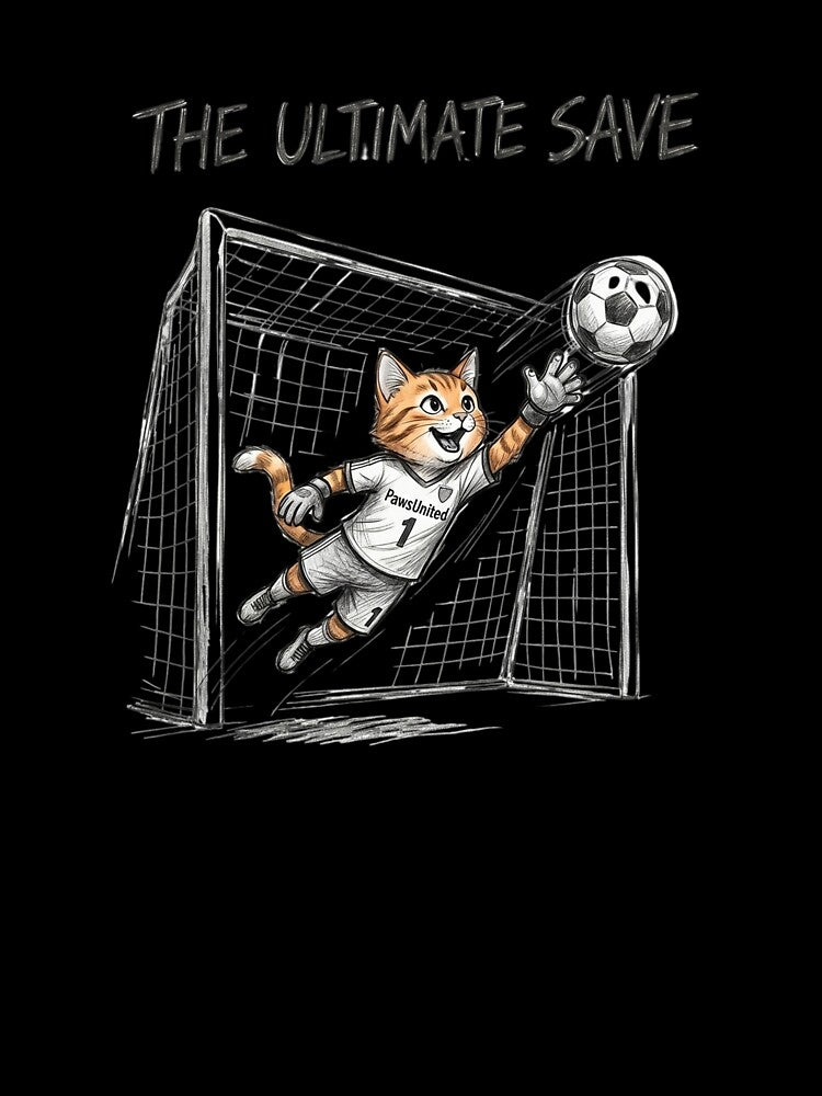 The Ultimate Save Cute Cat Goalkeeper Soccer - Adult & Kids T-Shirts, Sweatshirts & Hoodies apparel design preview 3