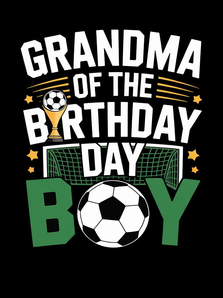Soccer Grandma Birthday Boy Party Family Matching by - Adult & Kids T-Shirts, Sweatshirts & Hoodies apparel design preview 3
