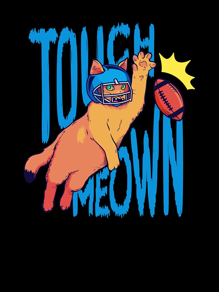 Cat Playing Football Touch Meown by GabrieSketcham - Adult & Kids T-Shirts, Sweatshirts & Hoodies apparel design preview 3