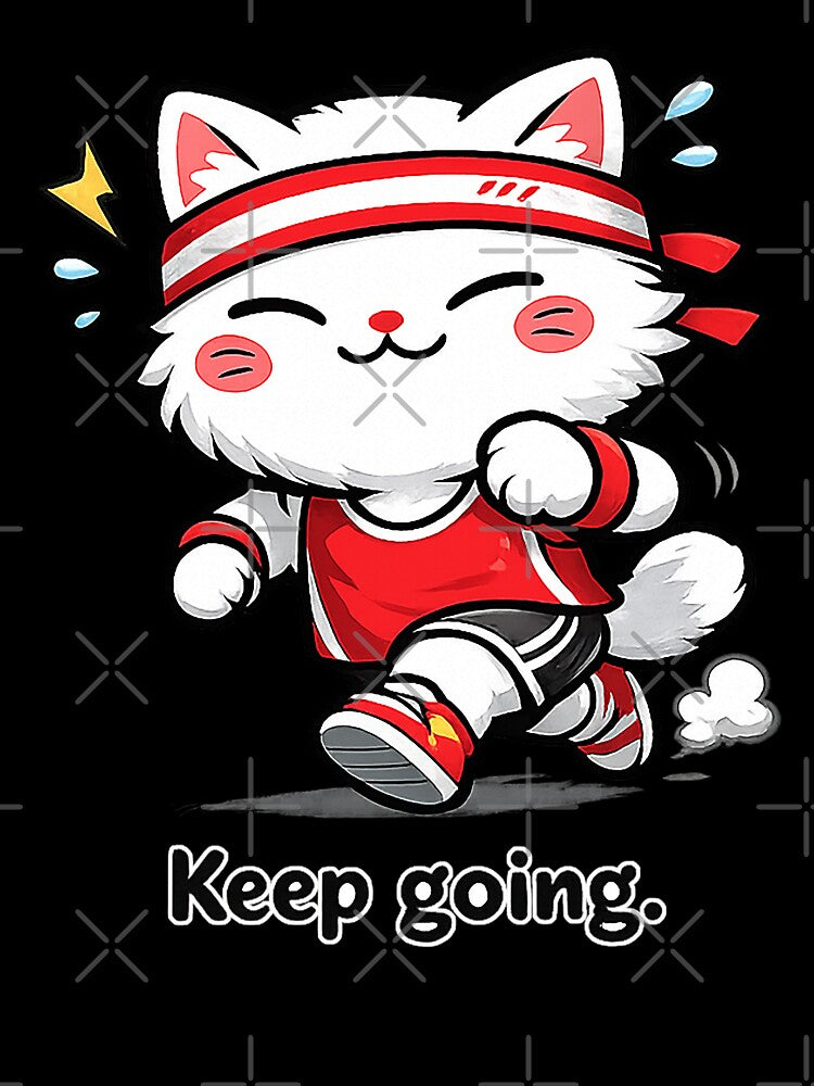 Sporty Cat in Action Mode by AlvelinaCP - Adult & Kids T-Shirts, Sweatshirts & Hoodies apparel design preview 3