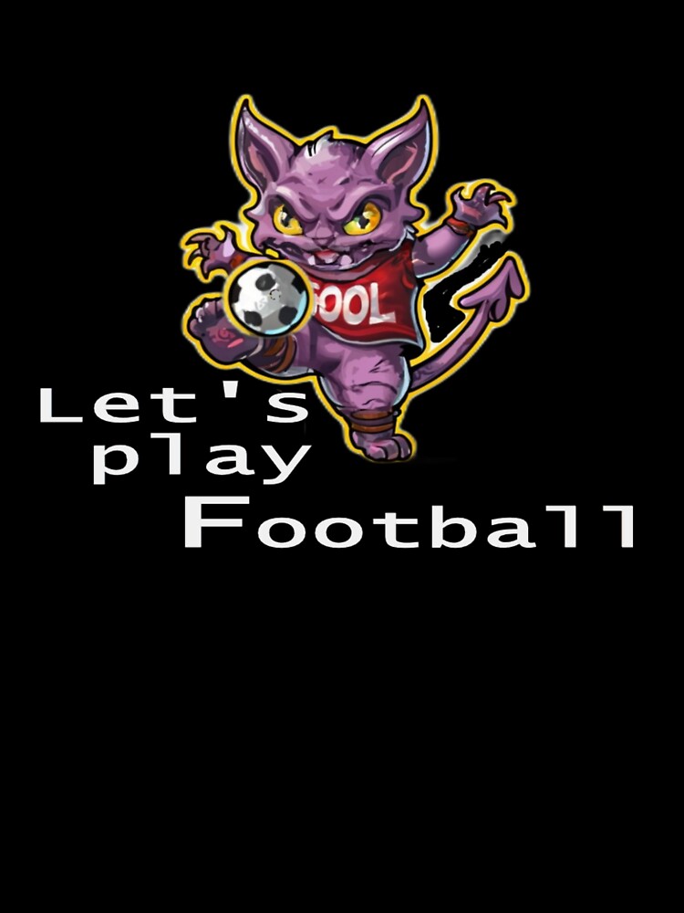 Demon Cat soccer player with text 'Let's play - Adult & Kids T-Shirts, Sweatshirts & Hoodies apparel design preview 3