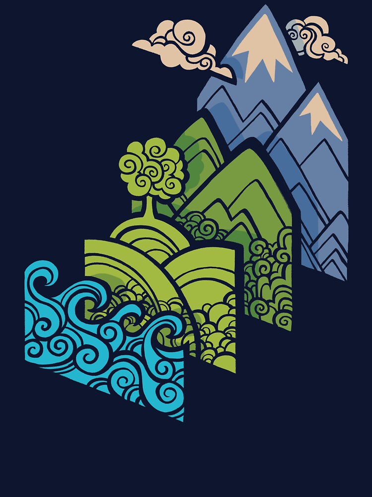 How to Build a Landscape Blue by Wayne Minnis - Adult & Kids T-Shirts, Sweatshirts & Hoodies apparel design preview 3