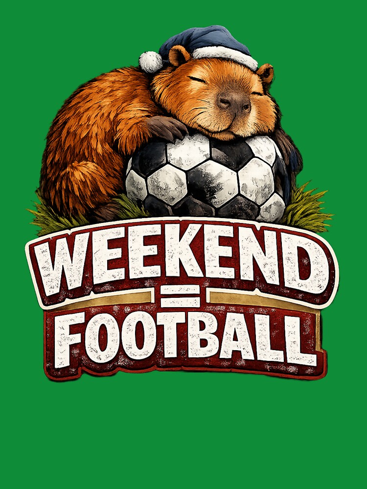 Weekend Football Sleeping Capybara Soccer Fan Funny - Adult & Kids T-Shirts, Sweatshirts & Hoodies apparel design preview 3
