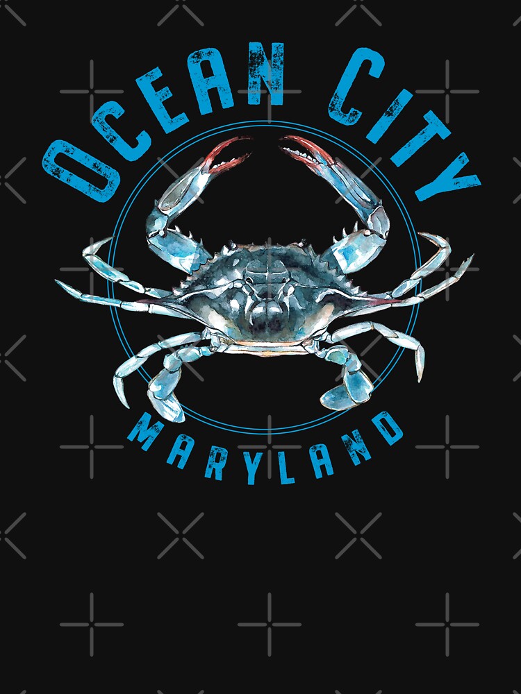 Ocean City Maryland Blue Crab Design by - Adult & Kids T-Shirts, Sweatshirts & Hoodies apparel design preview 3