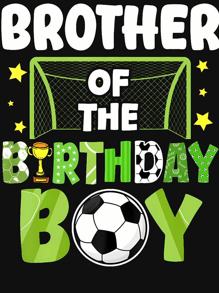 Soccer Brother Birthday Boy Party Family Matching by - Adult & Kids T-Shirts, Sweatshirts & Hoodies apparel design preview 3