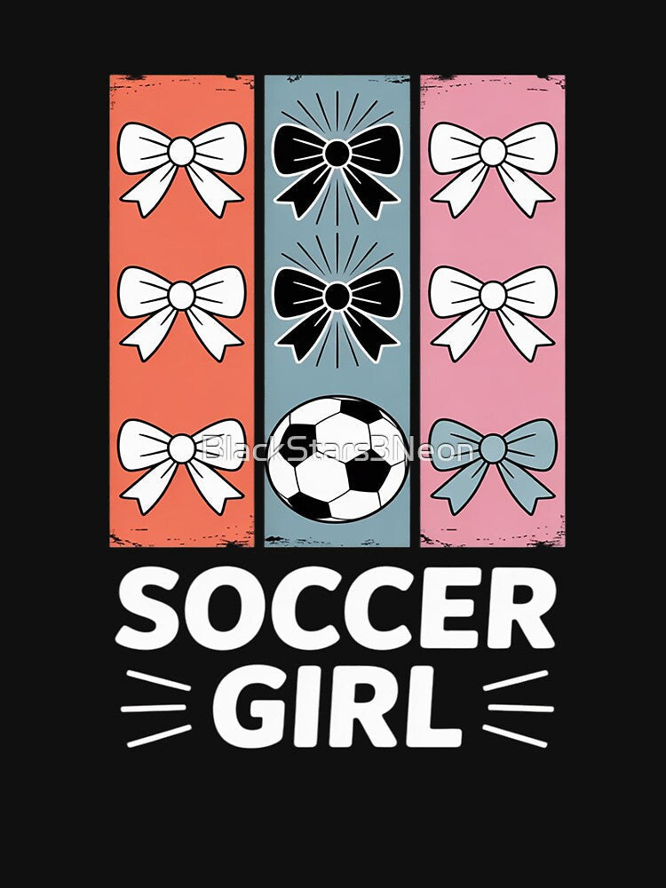 Cute Soccer Girl Coquette Bow Brushstroke by - Adult & Kids T-Shirts, Sweatshirts & Hoodies apparel design preview 3