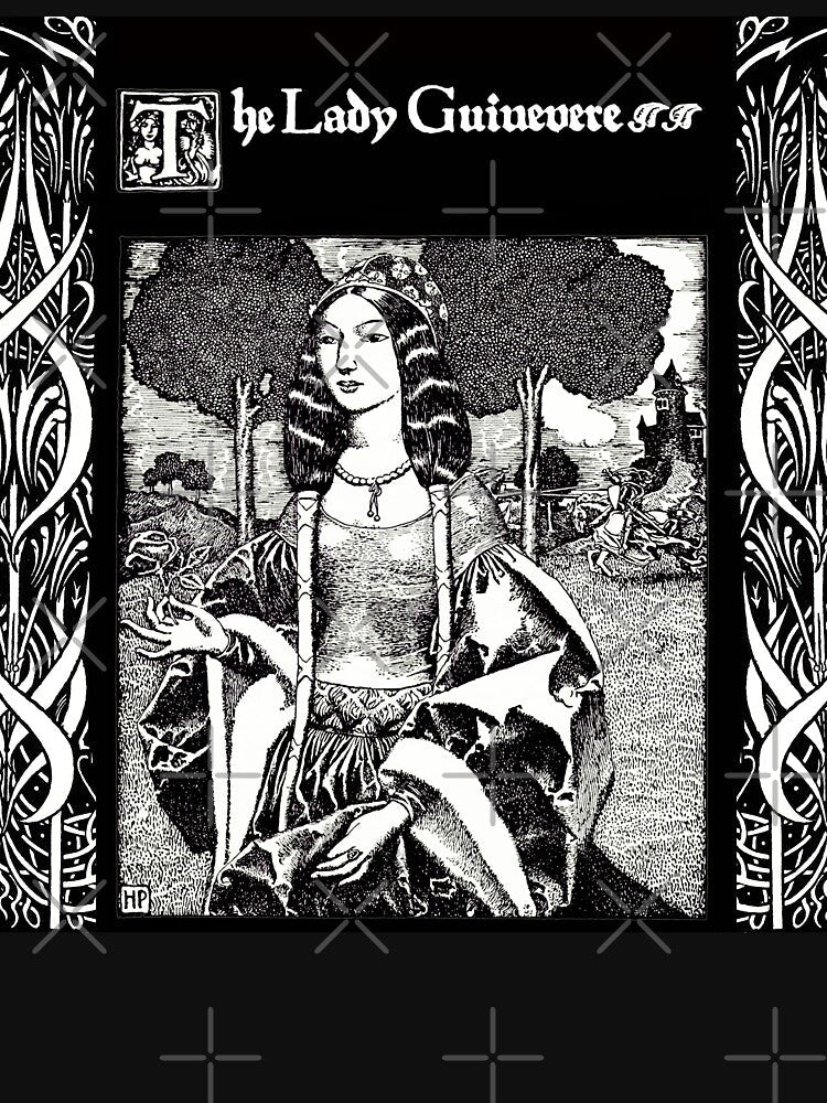 ARTHURIAN LEGENDS,THE LADY GUINEVERE In Black and - Adult & Kids T-Shirts, Sweatshirts & Hoodies apparel design preview 3