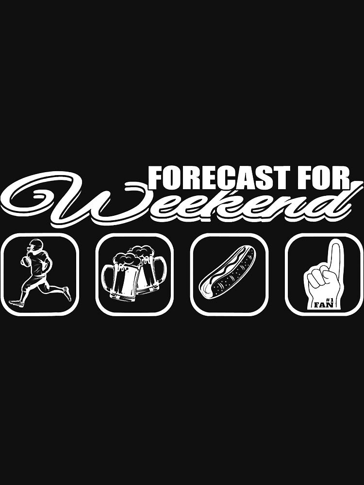 Weekend Forecast Football Beer Smart by SkyCloudBlue - Adult & Kids T-Shirts, Sweatshirts & Hoodies apparel design preview 3