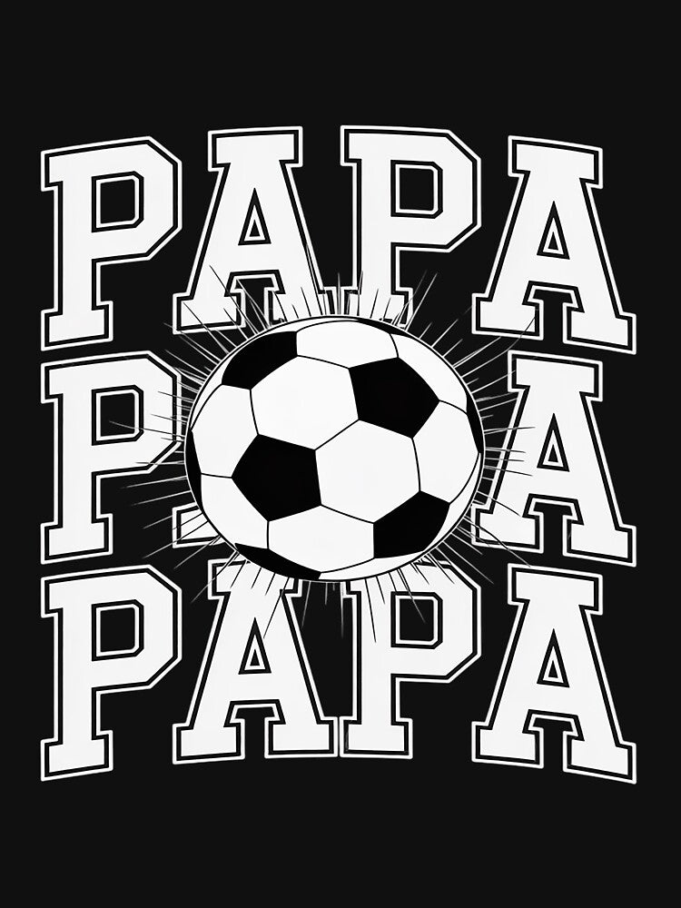 Soccer Papa Cracked Wall Family Matching Birthday by - Adult & Kids T-Shirts, Sweatshirts & Hoodies apparel design preview 3