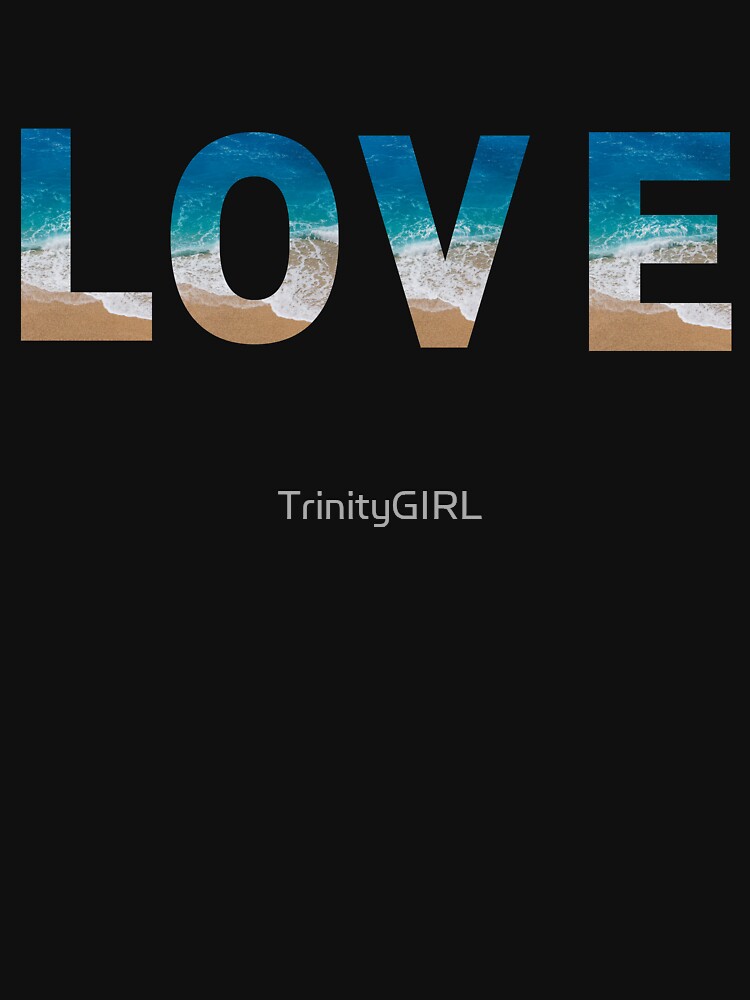 OCEAN BLUE WAVES LOVE LETTERS by TrinityGIRL - Adult & Kids T-Shirts, Sweatshirts & Hoodies apparel design preview 3