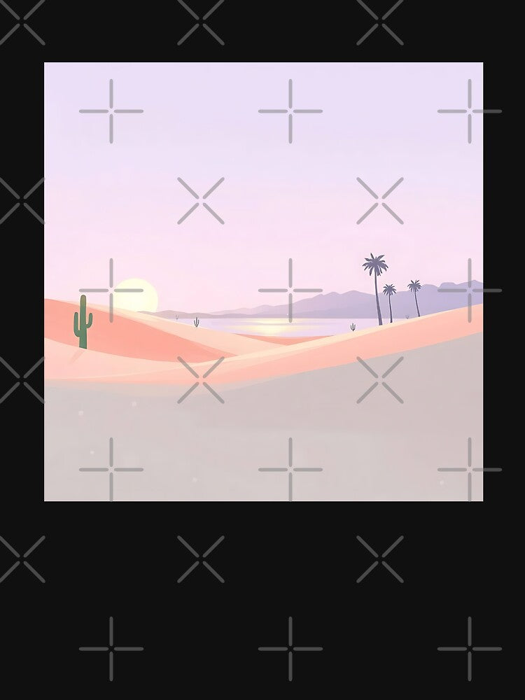 Pastel Desert Serenity Landscape Minimalist Calm - Adult & Kids T-Shirts, Sweatshirts & Hoodies apparel design preview 3