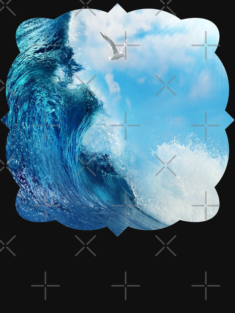 Blue ocean waves and the tide Throw Pillow by - Adult & Kids T-Shirts, Sweatshirts & Hoodies apparel design preview 3