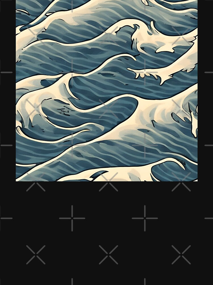 "Ocean Blue" Pattern Design by Litheon - Adult & Kids T-Shirts, Sweatshirts & Hoodies apparel design preview 3