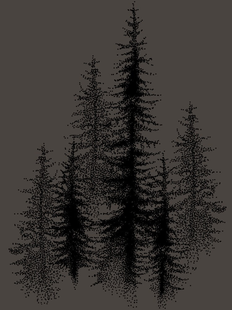 Dotwork black scandinavian forest. by Bokasana - Adult & Kids T-Shirts, Sweatshirts & Hoodies apparel design preview 3