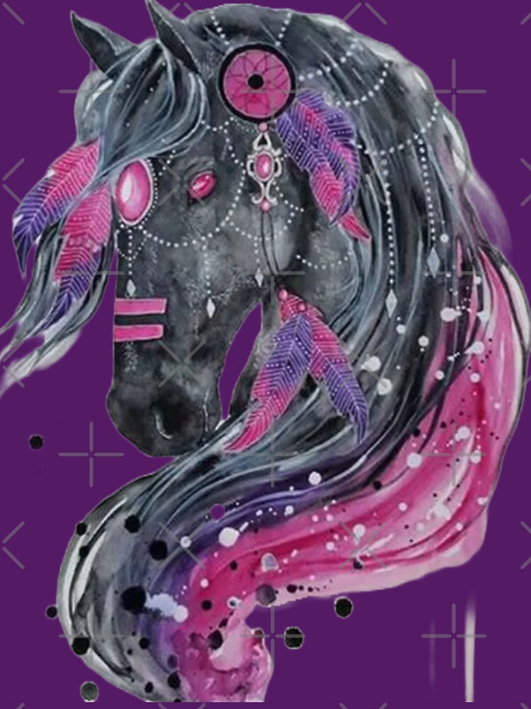 Black Horse Essential by ROBIOBAR - Adult & Kids T-Shirts, Sweatshirts & Hoodies apparel design preview 3