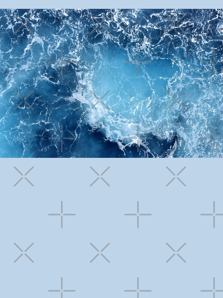 Blue Ocean Waves by thegreenclock - Adult & Kids T-Shirts, Sweatshirts & Hoodies apparel design preview 3