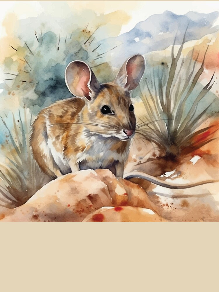 A Kangaroo Rat Boho Desert Landscape Watercolors by - Adult & Kids T-Shirts, Sweatshirts & Hoodies apparel design preview 3
