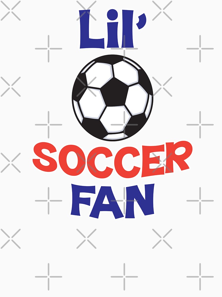 'Lil' Soccer Fan' (Black) by The Button Gal - Adult & Kids T-Shirts, Sweatshirts & Hoodies apparel design preview 3