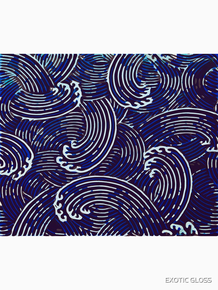 BLUE WAVES by PTRNRecognition - Adult & Kids T-Shirts, Sweatshirts & Hoodies apparel design preview 3