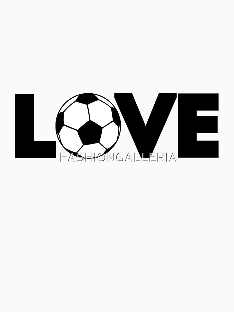 I love Soccer with black text by FASHIONGALLERIA - Adult & Kids T-Shirts, Sweatshirts & Hoodies apparel design preview 3