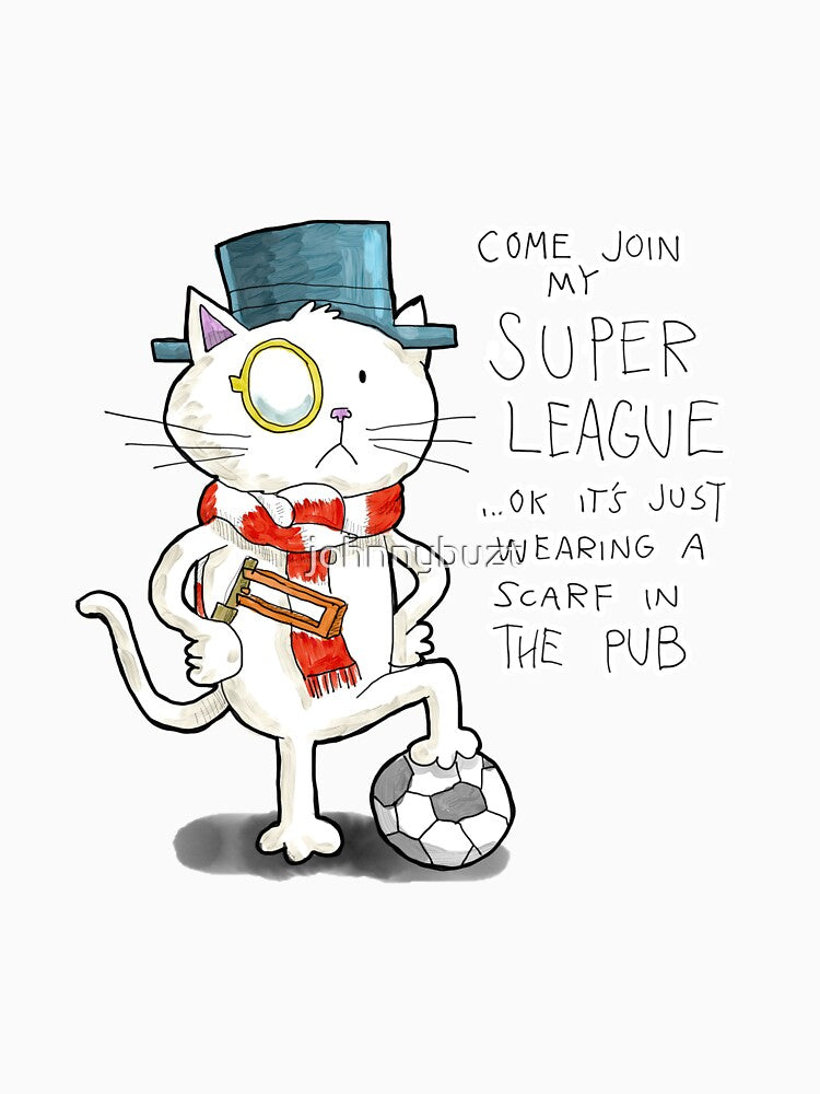 Dapper Cat Super League by johnnybuzt - Adult & Kids T-Shirts, Sweatshirts & Hoodies apparel design preview 3