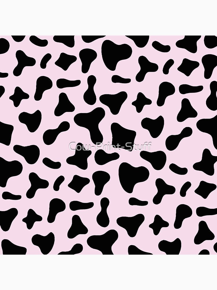 Black Cow Pattern on Pink Holstein by Cow-Print-Stuff - Adult & Kids T-Shirts, Sweatshirts & Hoodies apparel design preview 3