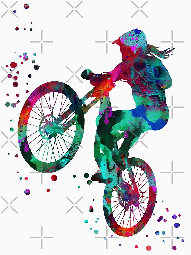Mountain biking, bike, sport, by Rosaliartbook - Adult & Kids T-Shirts, Sweatshirts & Hoodies apparel design preview 3