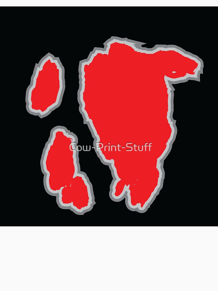 Big Red Cow Pattern Black Cowhide by Cow-Print-Stuff - Adult & Kids T-Shirts, Sweatshirts & Hoodies apparel design preview 3