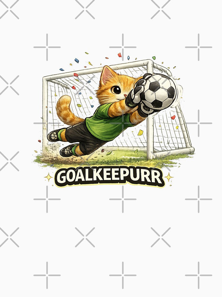 Goalkeepurr Funny Soccer Cat by RetroPop23 - Adult & Kids T-Shirts, Sweatshirts & Hoodies apparel design preview 3