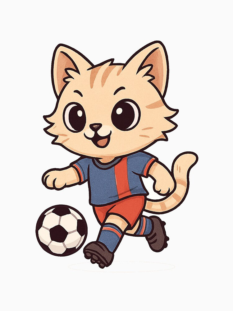 Cute Football Cat by HoopeStylee - Adult & Kids T-Shirts, Sweatshirts & Hoodies apparel design preview 3