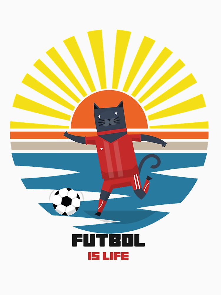 Futbol Is Life Cat Soccer Star by rosabelarjasmin - Adult & Kids T-Shirts, Sweatshirts & Hoodies apparel design preview 3