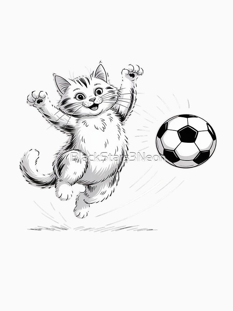 Funny Cat Soccer Ball Graphic Sports Lover Player by - Adult & Kids T-Shirts, Sweatshirts & Hoodies apparel design preview 3